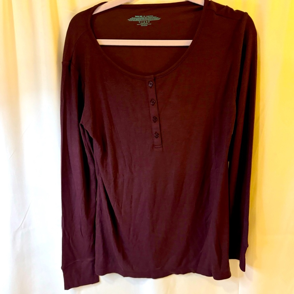 Tommy John Loungewear Women's Burgundy Henley Top